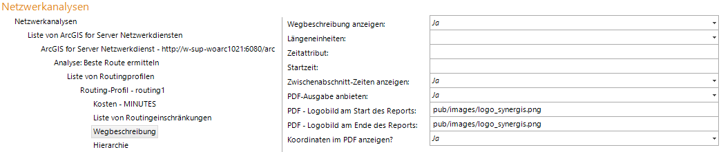 Konfiguration Wegbeschreibung Konfiguration Wegbeschreibung