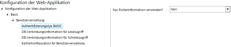Authentifizierungstyp BASIC - Konfiguration