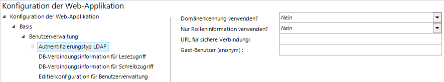 Authentifizierungstyp LDAP - Konfiguration Authentifizierungstyp LDAP - Konfiguration