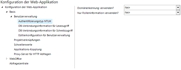 Konfiguration Authentifizierungstyp NTLM - Konfiguration Konfiguration Authentifizierungstyp NTLM - Konfiguration