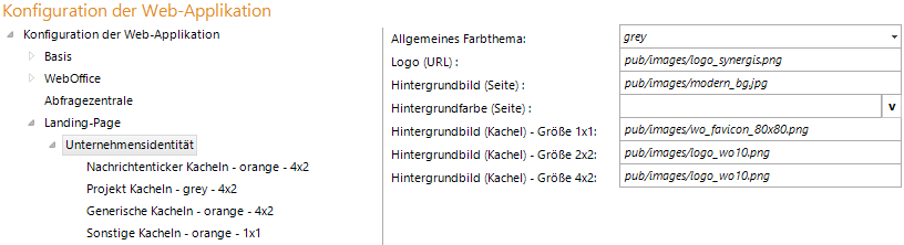 Konfiguration der Unternehmensidentität Konfiguration der Unternehmensidentität