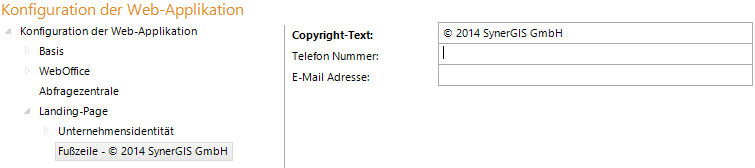 Konfiguration - Fußzeile der Landing-Page Konfiguration - Fußzeile der Landing-Page