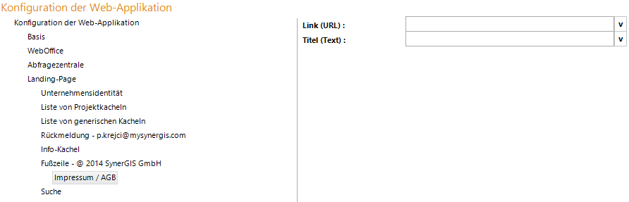 Konfiguration - Impressum / AGB (Fußzeile) Konfiguration - Impressum / AGB (Fußzeile)