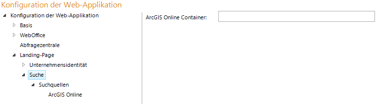 Konfiguration - Suche für Landing-Page