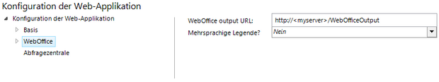 Konfiguration WebOffice Output URL Konfiguration WebOffice Output URL