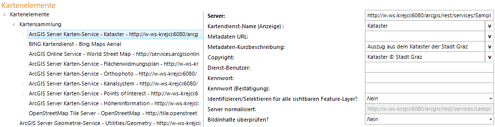 ArcGIS Server Karten-Service Konfiguration ArcGIS Server Karten-Service Konfiguration