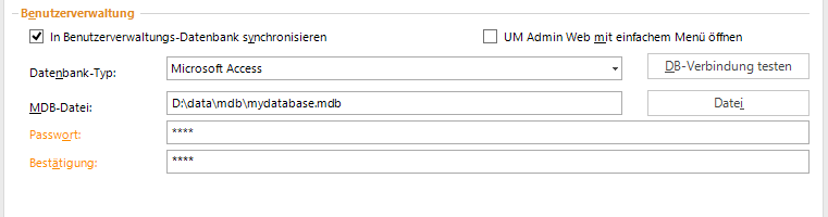 Grundeinstellungen - &nbsp;Microsoft Access Datenbank synchronisieren
