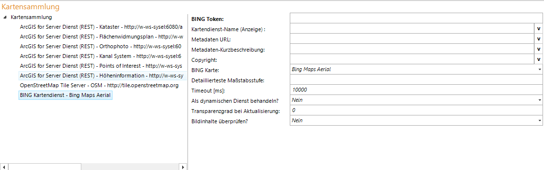 BING Kartendienst Konfiguration BING Kartendienst Konfiguration