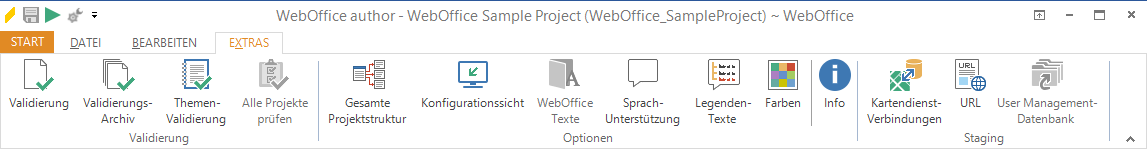 Menü Extras Menü Extras