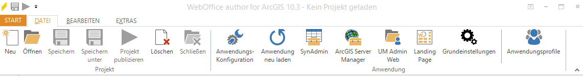 Anwendungskonfiguration - Menü