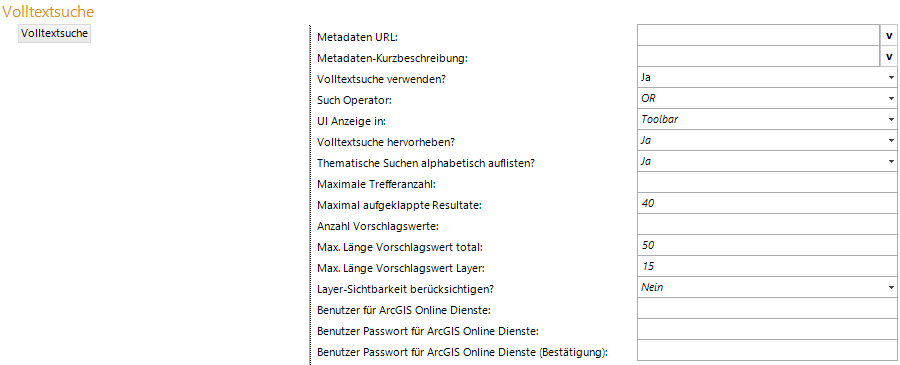 Konfiguration der Volltextsuche Konfiguration der Volltextsuche