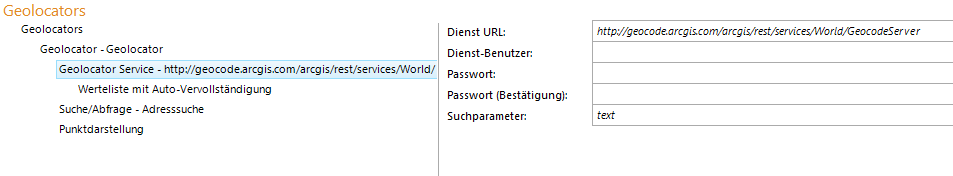 Geolocator Service - Konfigurationsparameter Geolocator Service - Konfigurationsparameter