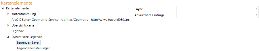 Legenden Layer Konfiguration Legenden Layer Konfiguration