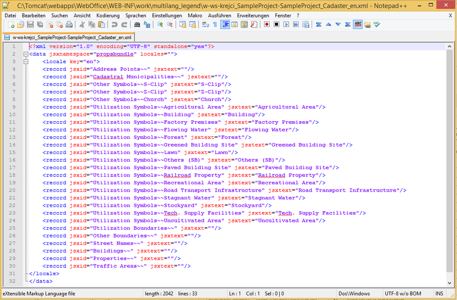 Erstellte mehrsprachige Legenden XML-Datei Erstellte mehrsprachige Legenden XML-Datei