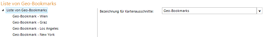 Konfiguration einer Liste von Geo-Bookmarks