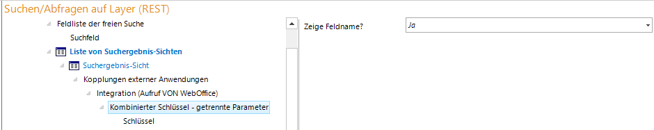 Kombinierte Schlüssel- Getrennte Parameter Konfiguration