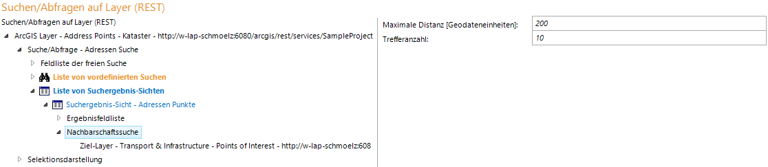 Nachbarschaftssuche Konfiguration