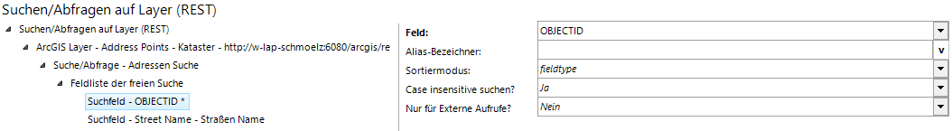 Konfiguration Suchfeld