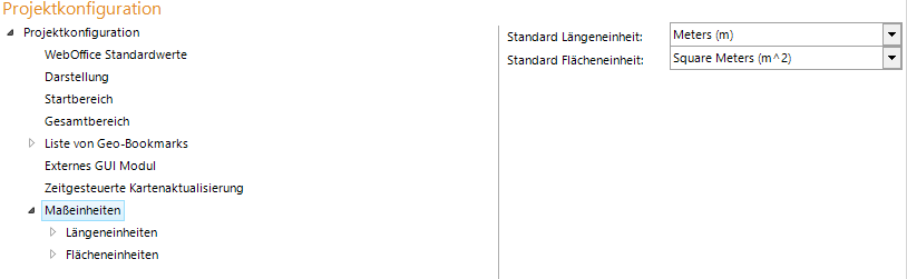 Konfiguration - Maßeinheiten Konfiguration - Maßeinheiten