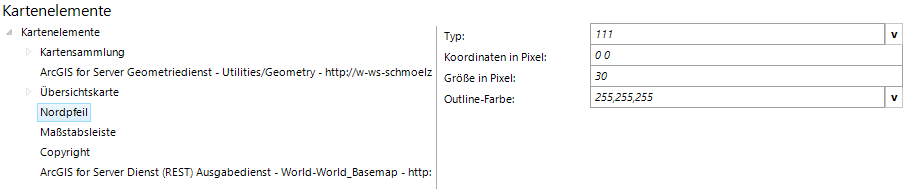 Konfiguration Nordpfeil Konfiguration Nordpfeil