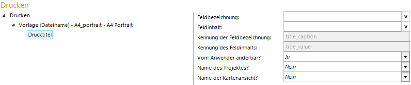 Konfiguration Drucktitel Konfiguration Drucktitel