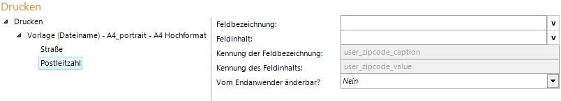 Konfiguration Postleitzahl Konfiguration Postleitzahl