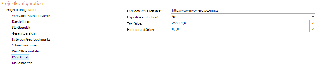 Konfiguration - RSS Dienst Konfiguration - RSS Dienst