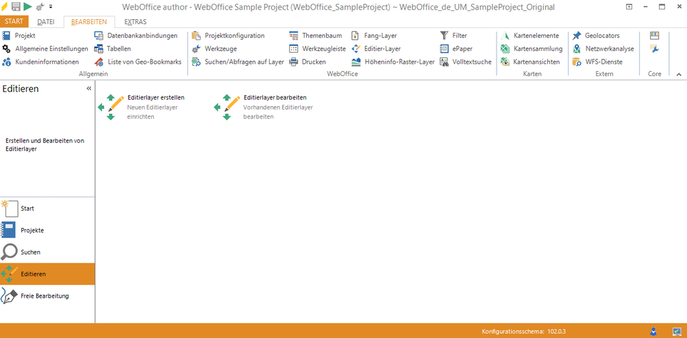 WebOffice author Stapelmenü Editieren