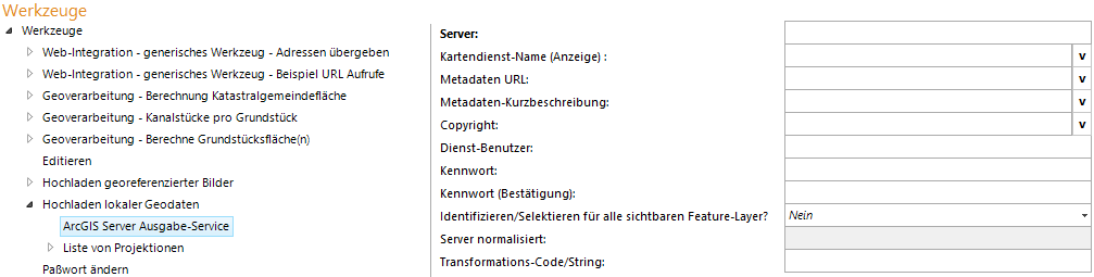 Konfiguration - ArcGIS Server Ausgabe-Service Konfiguration - ArcGIS Server Ausgabe-Service