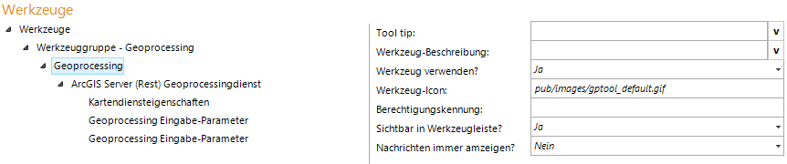 Konfiguration - Geoprocessing Werkzeug Konfiguration - Geoprocessing Werkzeug