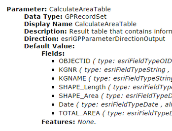 Identifizierung der Geoprocessing Parameter-Namen im ArcGIS REST Service Verzeichnis