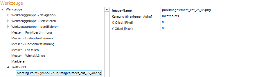 Konfiguration vom Treffpunkt Symbol Konfiguration vom Treffpunkt Symbol