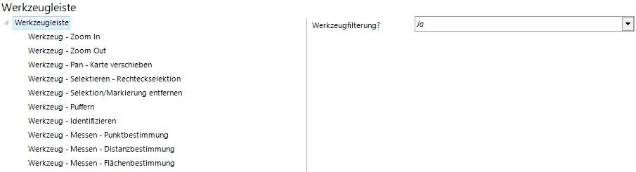 Konfiguration Werkzeugleiste Konfiguration Werkzeugleiste