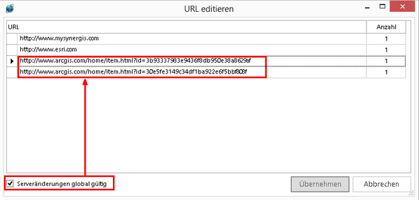 Verwendung der Funktion "Serveränderungen global gültig" Verwendung der Funktion "Serveränderungen global gültig"