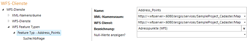 Konfiguration WFS Feature Typ Konfiguration WFS Feature Typ