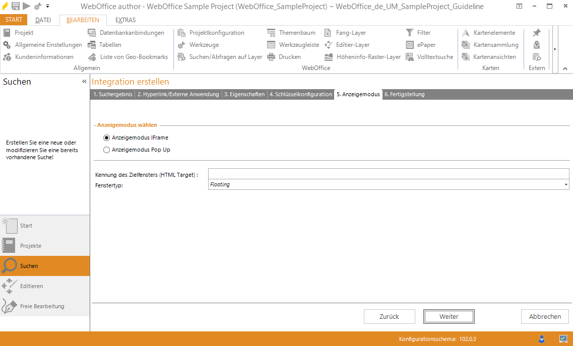 Assistent "Integration erstellen" - Anzeigemodus Assistent "Integration erstellen" - Anzeigemodus