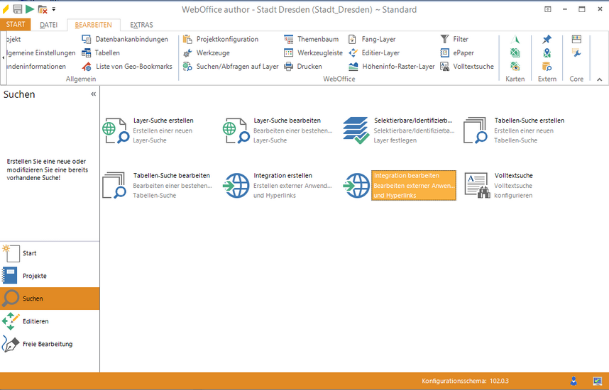 Starten des Assistenten zum bearbeiten einer Integration Starten des Assistenten zum bearbeiten einer Integration