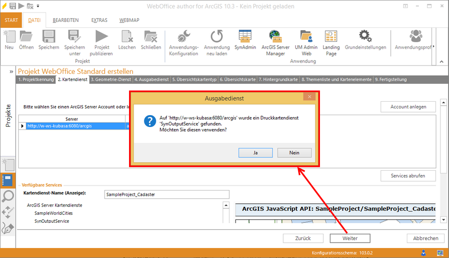 Assistent "Projekt erstellen" - Ausgabedienst Assistent "Projekt erstellen" - Ausgabedienst