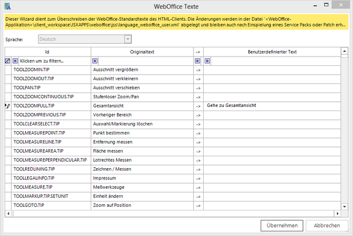 Dialogfenster WebOffice Texte Dialogfenster WebOffice Texte