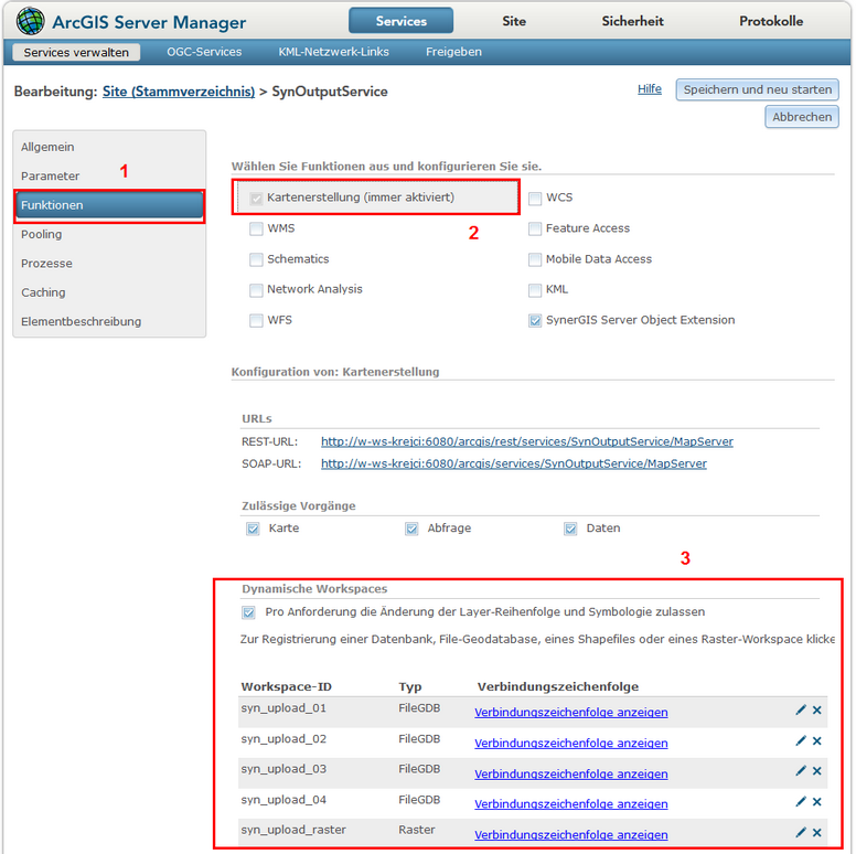 Erlaubt per Anfrage Modifizierung der Layer-Reihung und Symbologie Erlaubt per Anfrage Modifizierung der Layer-Reihung und Symbologie