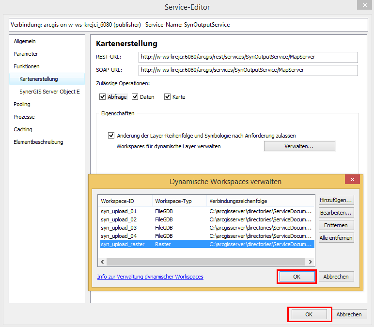 Hinzugefügter Raster Workspace Hinzugefügter Raster Workspace
