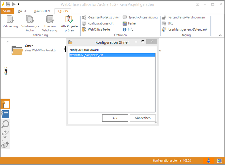 WebOffice author - Laden der Projektkonfiguration WebOffice author - Laden der Projektkonfiguration