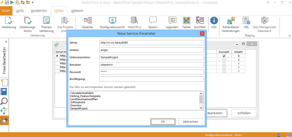 Anpassen des Benutzers und des Passworts der ArcGIS Kartendienste Anpassen des Benutzers und des Passworts der ArcGIS Kartendienste