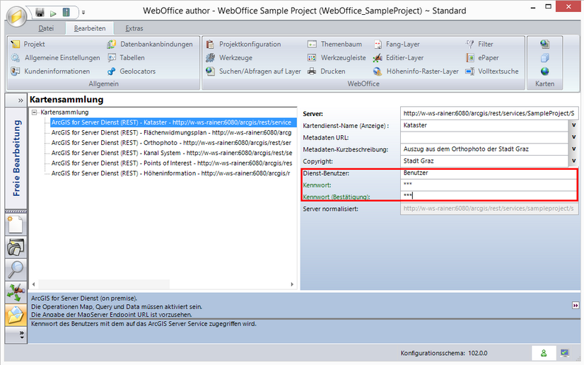 Konfiguration des Dienst-Benutzer der Zugriff auf den Kartendienst hat im WebOffice author Konfiguration des Dienst-Benutzer der Zugriff auf den Kartendienst hat im WebOffice author