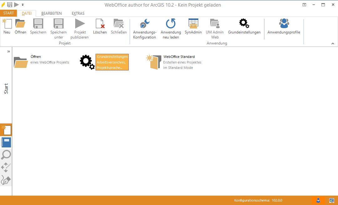 Grundeinstellungen öffnen in WebOffice author Grundeinstellungen öffnen in WebOffice author