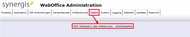 Lesen der MAC Adresse