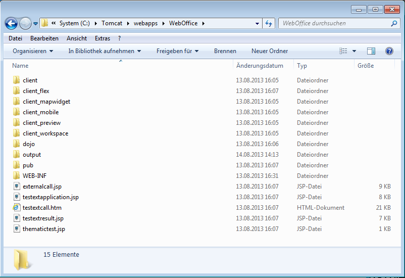 Verzeichnisstruktur der WebOffice 10.3 SP2 Web-Applikation&nbsp;