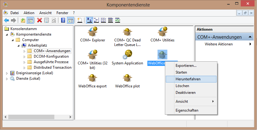 Fahren Sie die WebOffice Komponentendienste herunter bevor ein ArcGIS Patch installiert wird Fahren Sie die WebOffice Komponentendienste herunter bevor ein ArcGIS Patch installiert wird