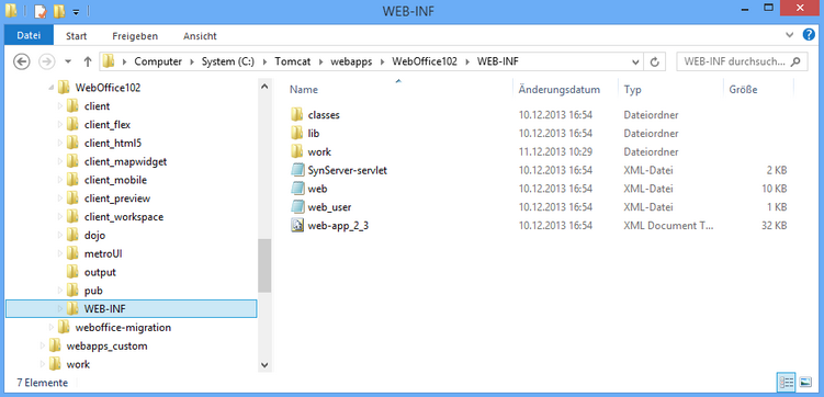 Verzeichnis WEB-INF Verzeichnis WEB-INF