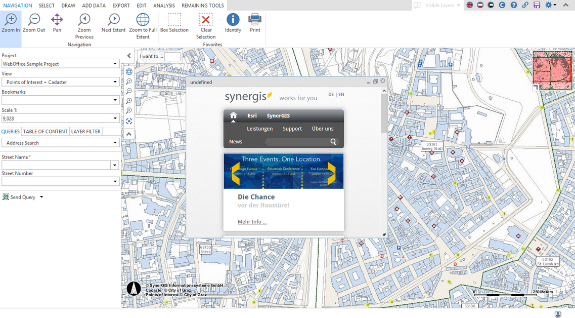 Visualisation of an external GUI module in WebOffice core Client
